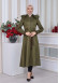 Belted Hooded Fur Suede Trench Coat 1339 - khaki