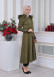 Belted Hooded Fur Suede Trench Coat 1339 Haki