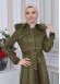 Belted Hooded Fur Suede Trench Coat 1339 Haki