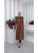 Belted Hooded Fur Suede Trench Coat 1339 - tan