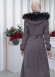 Belted Hooded Fur Suede Trench Coat 1339 Gri