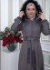 Belted Hooded Fur Suede Trench Coat 1339 Gri