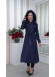 Belted Hooded Fur Suede Trench Coat 1339 - deep blue