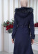Belted Hooded Fur Suede Trench Coat 1339 Lacivert