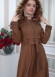 Belted Hooded Fur Suede Trench Coat 1339 taba