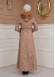 FURRY SLEEVE AND HOOD HIJAB TOPCOAT 1356 Açık kahverengi
