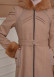 FURRY SLEEVE AND HOOD HIJAB TOPCOAT 1356 Açık kahverengi