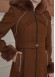 FURRY SLEEVE AND HOOD HIJAB TOPCOAT 1356 Kahverengi