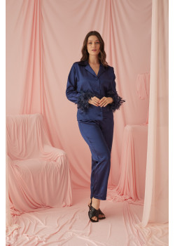 بجامة مع الريش الكحلي 1090-4 - كحلي