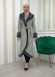 Luxury women's winter coat with belt, sleeves and fur collar 1337 Gri