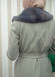 Luxury women's winter coat with belt, sleeves and fur collar 1337 Gri