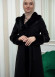 Luxury women's winter coat with belt, sleeves and fur collar 1337 Siyah