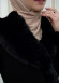 Luxury women's winter coat with belt, sleeves and fur collar 1337 Siyah