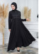 Modamix women Hoodied Abaya of Rose Rise fabric 570 Siyah