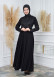 Modamix women Hoodied Abaya of Rose Rise fabric 570 Siyah