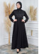 Modamix women Hoodied Abaya of Rose Rise fabric 570 Siyah