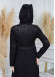 Modamix women Hoodied Abaya of Rose Rise fabric 570 Siyah