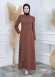 Modamix women Coat Hoodied Trenchcoat of Rose Rise fabric 242 taba