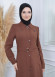 Modamix women Coat Hoodied Trenchcoat of Rose Rise fabric 242 taba
