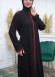 Modamix Modern women's abaya with zipper and embroidery 577 Kırmızı