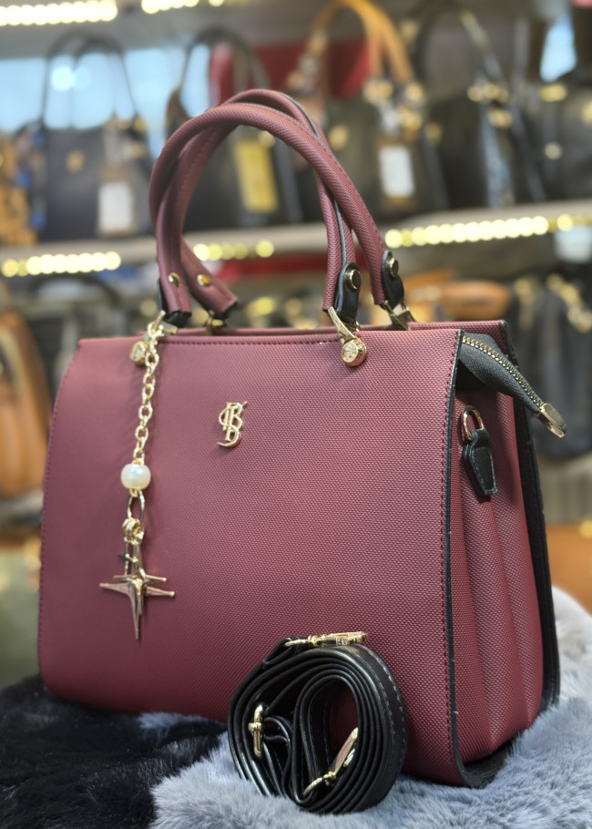 Modern Design Luxury Leather Womens Handbag - Code 981 - burgundy