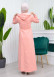 مانطو نسائي كتان للمحجبات مع طاقية 1125 Pembe