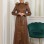 Edler Ledermantel mit Wildleder-Details und abnehmbarer Kapuze 1338 - Cognac