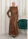 ZIPPERED FRONT HOODED LEATHER HIJAB COAT 1338 taba