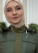 ZIPPERED FRONT HOODED LEATHER HIJAB COAT 1338 Haki