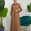Gabardine Coat with Hood and Pleated Folds 1206 - light brown