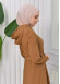Hooded-Belted Hijab Topcoat 1204 with front zipper taba