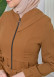 Hooded-Belted Hijab Topcoat 1204 with front zipper taba