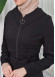 Hooded-Belted Hijab Topcoat 1204 with front zipper Siyah