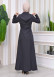Hooded-Belted Hijab Topcoat 1212 with front zipper Koyu Antrasit