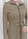 Hooded-Belted Hijab Topcoat 1212 with front zipper Yeşil mint