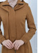 Hooded-Belted Hijab Topcoat 1213 with front zipper taba