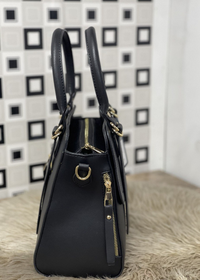 MEDIUM SIZE ZIPPERED WOMEN'S HAND AND ARM LEATHER BAG 959 Siyah