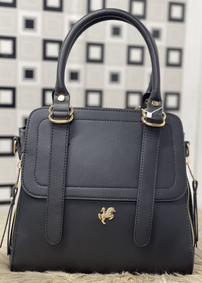 MEDIUM SIZE ZIPPERED WOMEN'S HAND AND ARM LEATHER BAG 959 Siyah