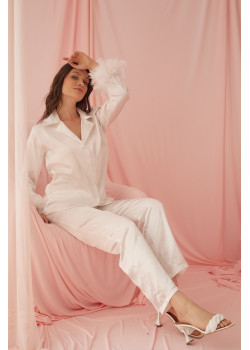 بجامة مع الريش الزهري 1090-2 - زهر