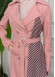 SHAWL COLLAR BELT WOMEN'S PARACHUTE TRENCH COAT 1347 Pembe