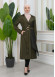 SHAWL COLLAR BELT WOMENS PARACHUTE TRENCH COAT 1347 - khaki