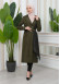 SHAWL COLLAR BELT WOMEN'S PARACHUTE TRENCH COAT 1347 Haki