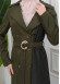 SHAWL COLLAR BELT WOMEN'S PARACHUTE TRENCH COAT 1347 Haki