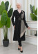 SHAWL COLLAR BELT WOMEN'S PARACHUTE TRENCH COAT 1347 Siyah