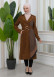 SHAWL COLLAR BELT WOMENS PARACHUTE TRENCH COAT 1347 - brown