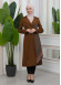 SHAWL COLLAR BELT WOMEN'S PARACHUTE TRENCH COAT 1347 Kahverengi