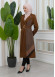 SHAWL COLLAR BELT WOMEN'S PARACHUTE TRENCH COAT 1347 Kahverengi