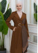 SHAWL COLLAR BELT WOMEN'S PARACHUTE TRENCH COAT 1347 Kahverengi