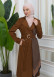 SHAWL COLLAR BELT WOMEN'S PARACHUTE TRENCH COAT 1347 Kahverengi