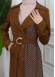 SHAWL COLLAR BELT WOMEN'S PARACHUTE TRENCH COAT 1347 Kahverengi